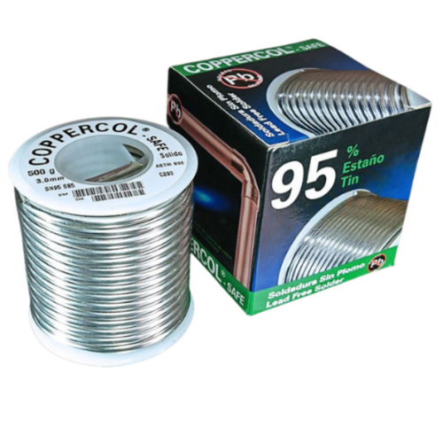 Soldadura 95% Estaño (Sñ) 5% Antomonio (Sb) Carrete de 1/2 Kg Coppercol